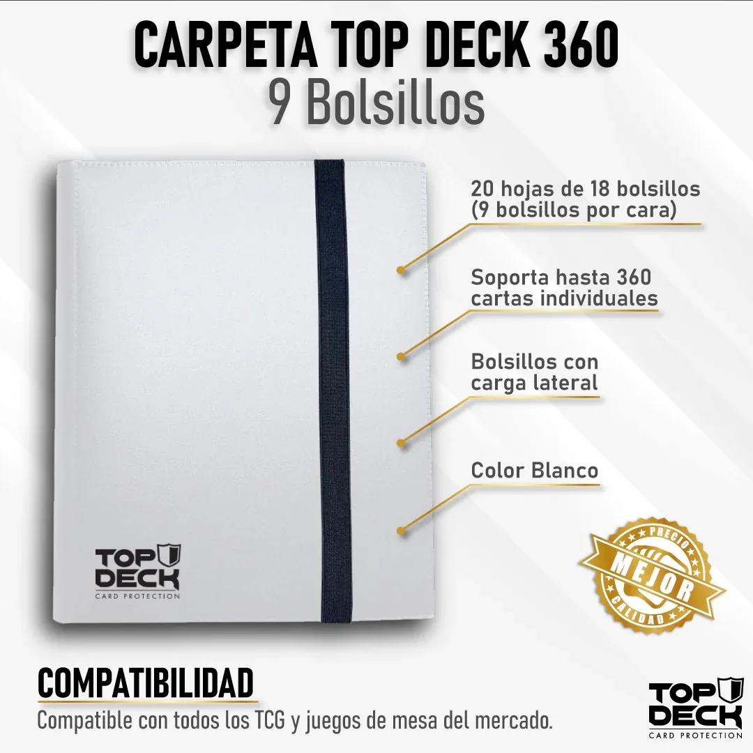 Carpeta Esencial | Para 360 cartas (9 bolsillos por cara - carga lateral) - Varios Colores - Top Deck